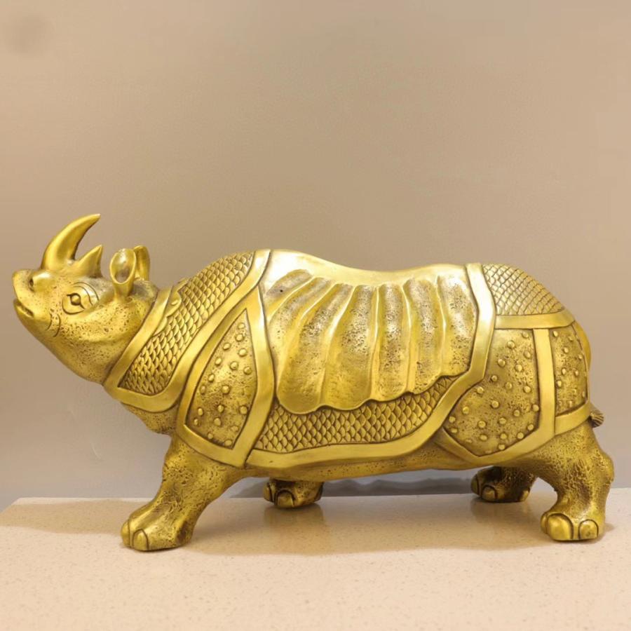 サイ 置物 オブジェ 金 ゴールド 黄金 招財 幸運 長寿 縁起物 魔除け