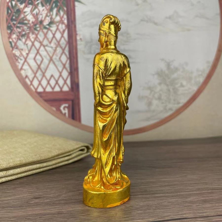 孔明 諸葛孔明 三国志 置物 オブジェ 金 ゴールド 黄金 開運 風水 幸運
