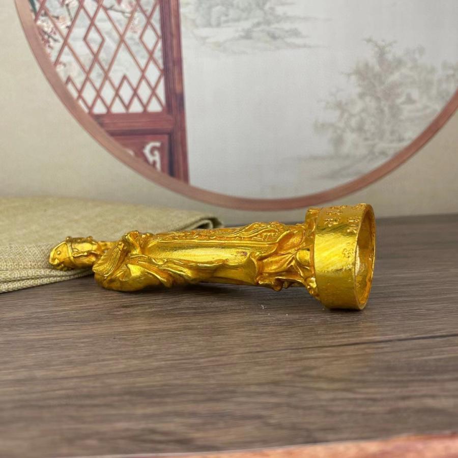 孔明 諸葛孔明 三国志 置物 オブジェ 金 ゴールド 黄金 開運 風水 幸運