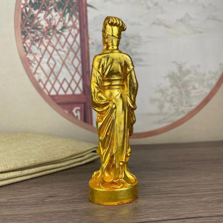 孔明 諸葛孔明 三国志 置物 オブジェ 金 ゴールド 黄金 開運 風水 幸運