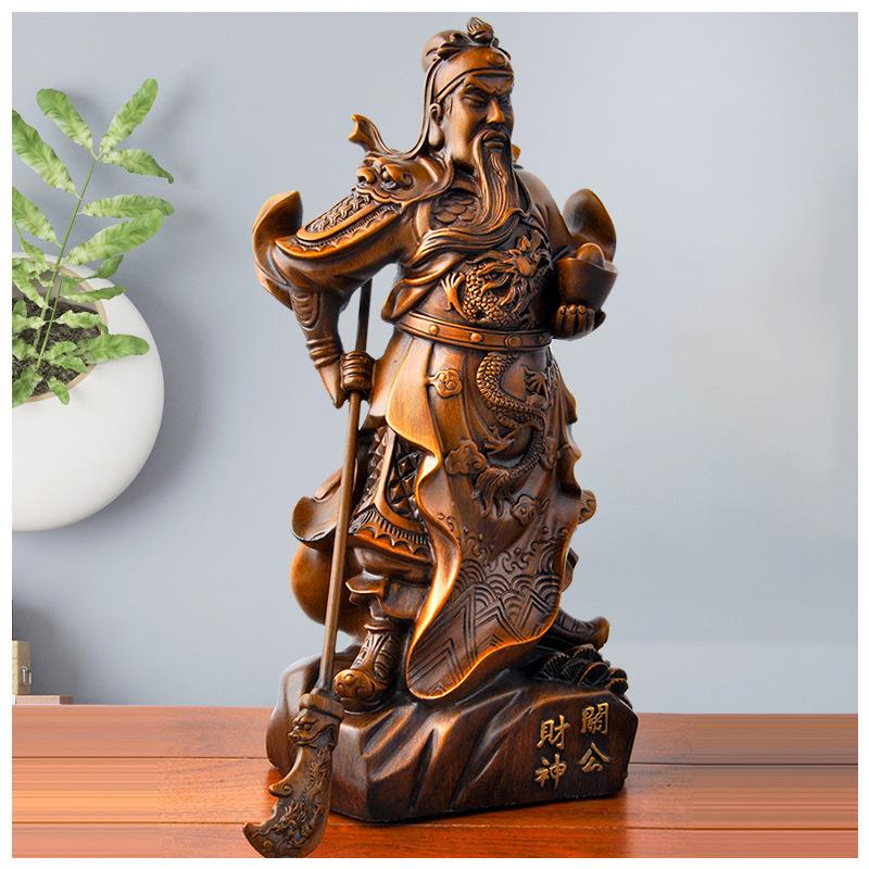 縁起物　關公 關羽 将軍　置物　インテリア 関羽像 関羽雲長 三国志 武士像 置物 オブジェ 縁起物 風水 幸運 開運