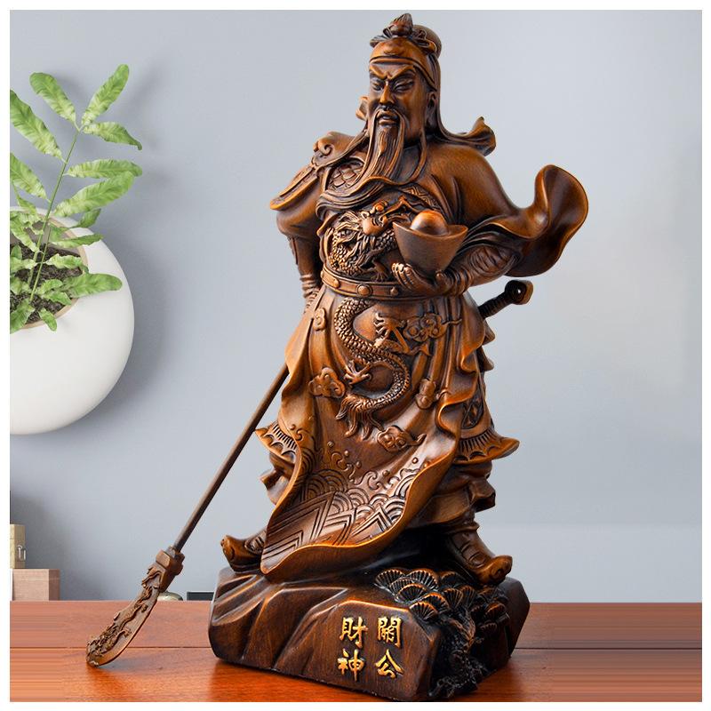 縁起物　關公 關羽 将軍　置物　インテリア 関羽像 関羽雲長 三国志 武士像 置物 オブジェ 縁起物 風水 幸運 開運