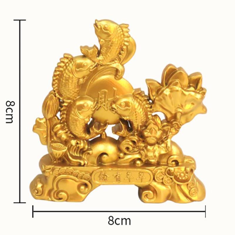 Citigold 24K金メッキ 蓮と魚のアートスタンド 置き物 Citigold 24K