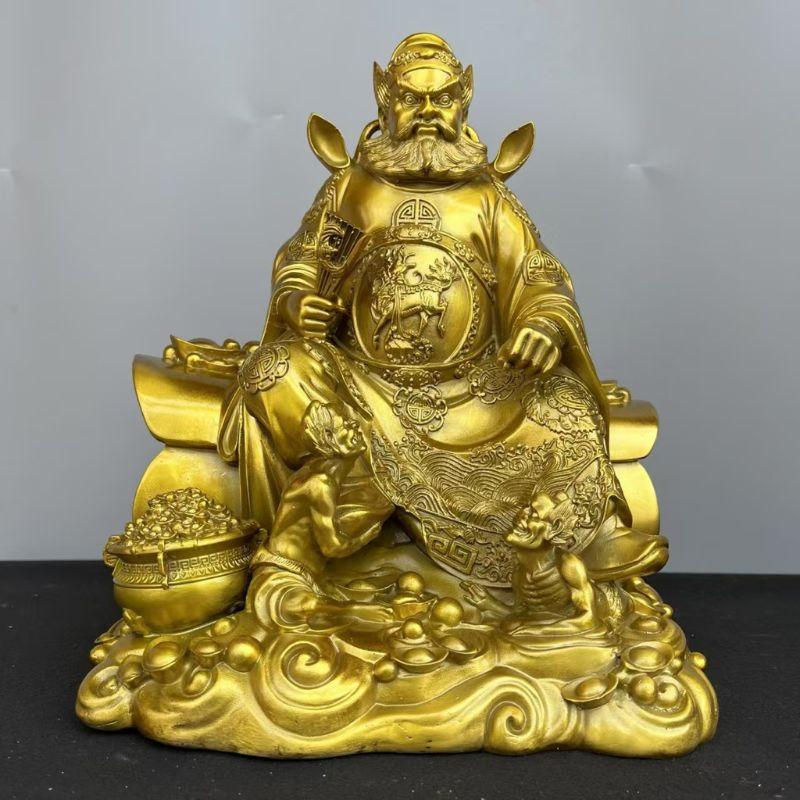 天子鍾馗 神 置物 オブジェ 神様 鍾馗 ゴールド 金 銅製 魔除け 厄除け