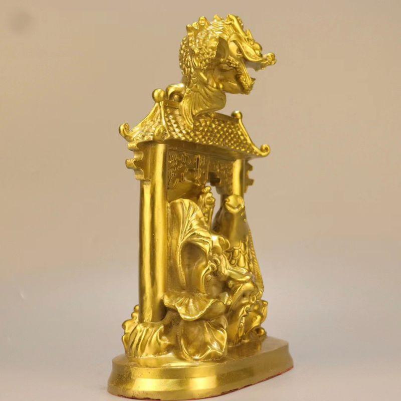 鯉の滝登り 置物 オブジェ 風水 龍門 金運アップ 成功運 出世運 真鍮製