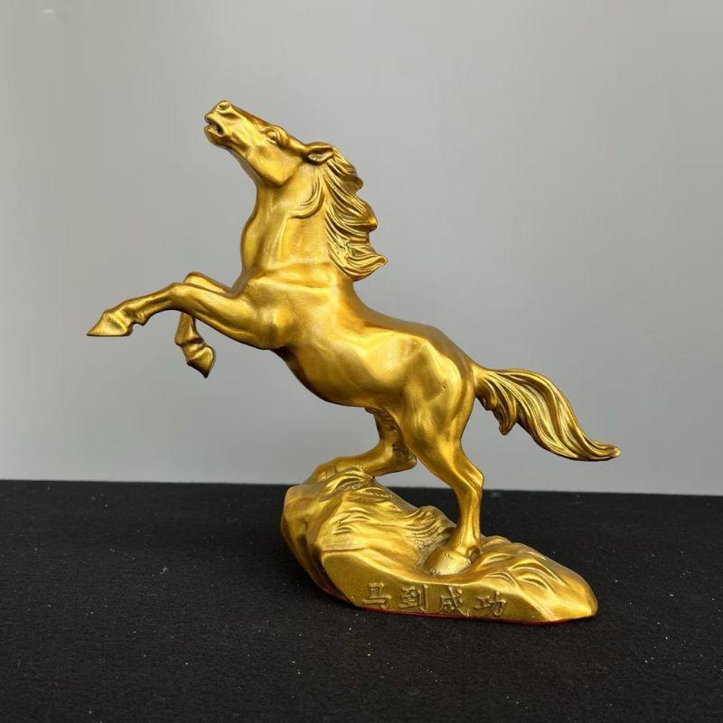 馬 跳ね馬 騎馬像 置物 開運 成功運 出世運 風水 金色 ゴールド 縁起物