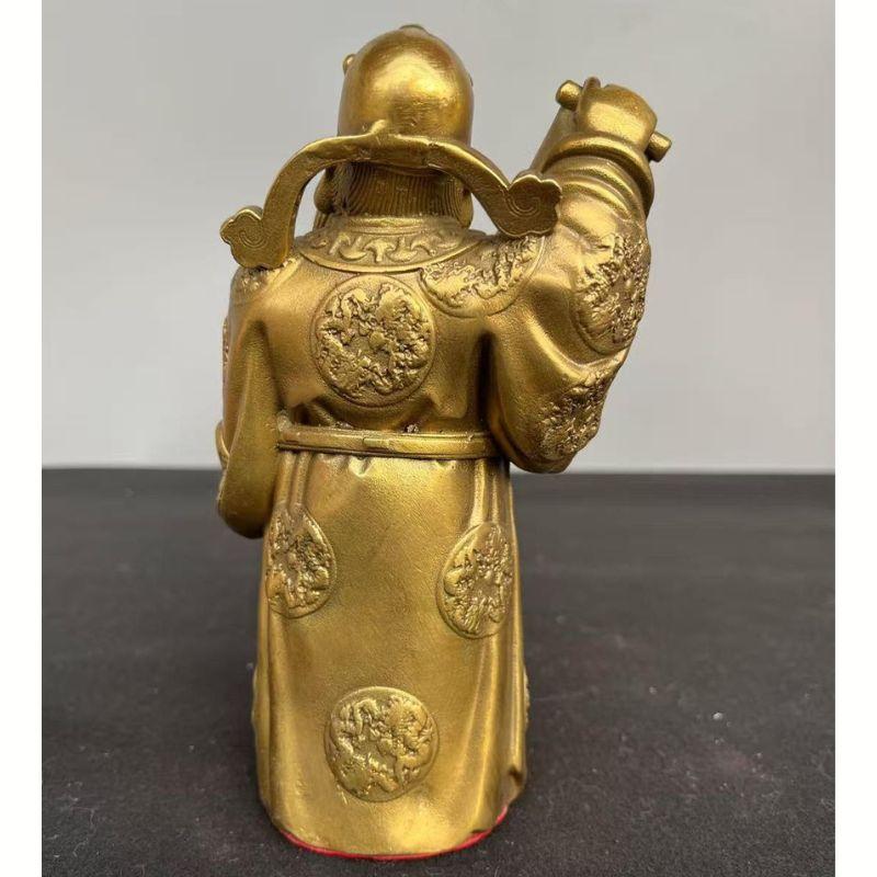 文財神 像 神 神様 置物 風水 立像 開運 招財進寶 元宝付き 銅製 商売