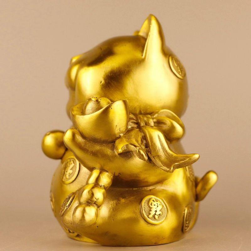 招き猫 ネコ 福猫 置物 オブジェ インテリア 金運アップ 開運 銅製