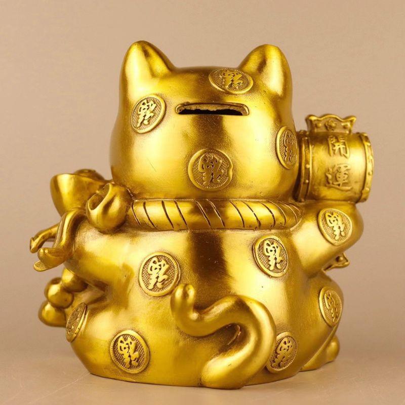 招き猫 ネコ 福猫 置物 オブジェ インテリア 金運アップ 開運 銅製
