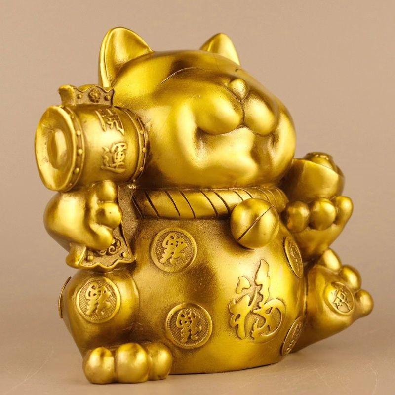 招き猫 ネコ 福猫 置物 オブジェ インテリア 金運アップ 開運 銅製