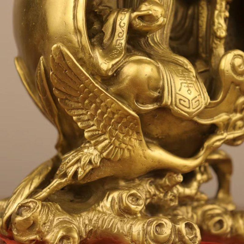 鹿　仙人　寿老人　置物　銅製インテリア　長寿　健康 寿星像 老寿星 寿老人 置物 オブジェ 健康 長寿 祈願 銅製 南極仙翁
