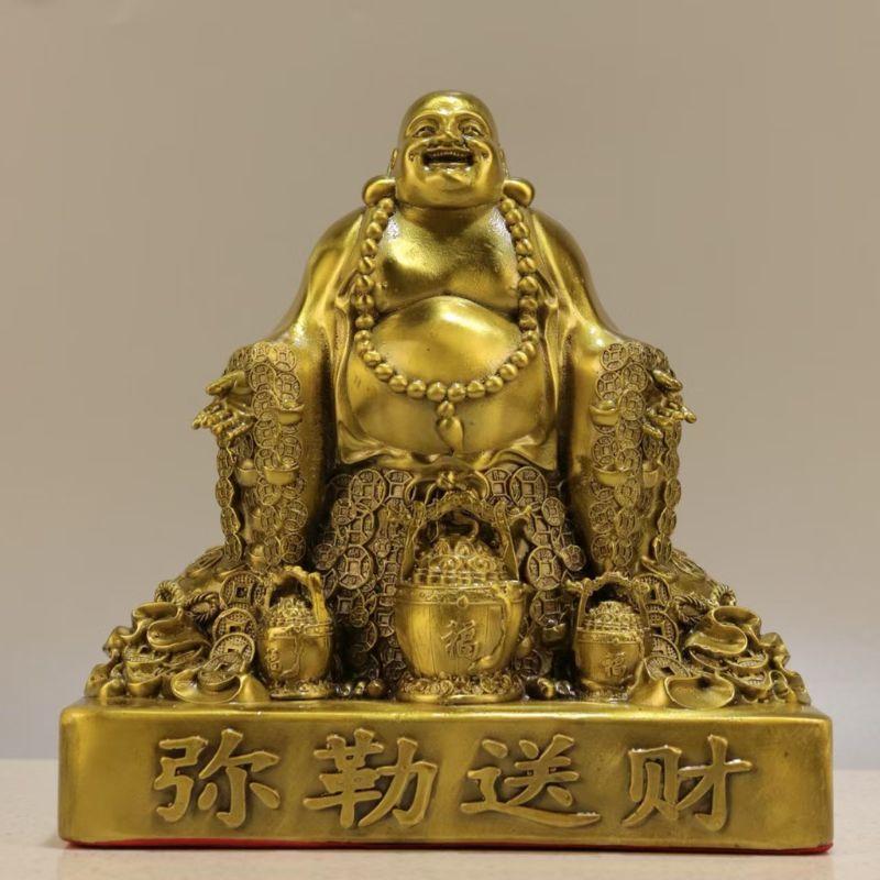 弥勒菩薩 菩薩像 仏像 置物 風水 弥勒佛 大肚佛 笑佛 風水置物 開運 金運 財運 招財 玄関置物 銅製 縁起物 商売繁盛 福を呼ぶ 大黒天 福の神 財運向上 家庭運_1