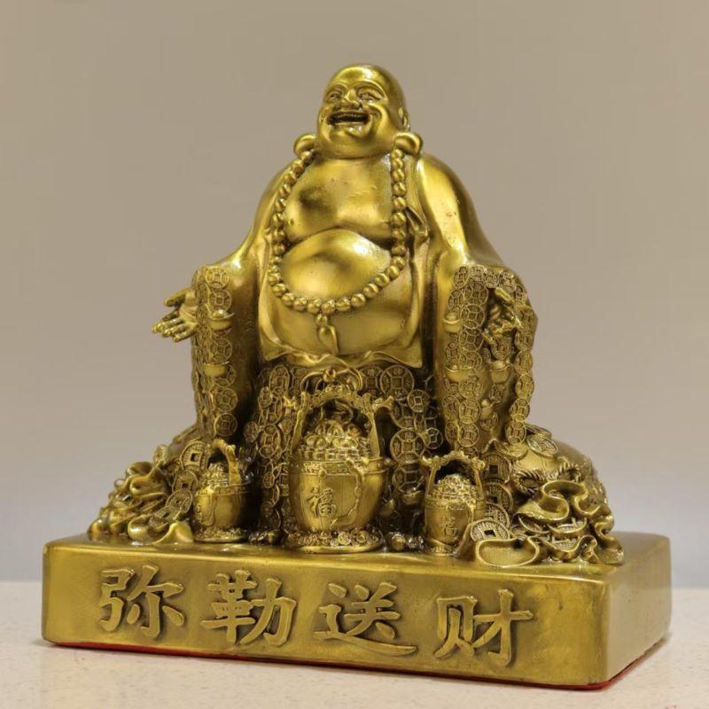 弥勒菩薩 菩薩像 仏像 置物 風水 弥勒佛 大肚佛 笑佛 風水置物 開運 金運 財運 招財 玄関置物 銅製 縁起物 商売繁盛 福を呼ぶ 大黒天 福の神 財運向上 家庭運_2