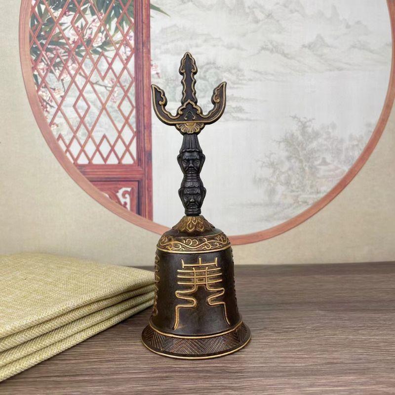 チベット 仏具 金剛鈴 ベル ハンドベル ドルジェベ 仏教 密教法具 置物
