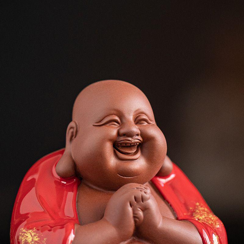 布袋尊 七福神 置物 台座付き 仏像 縁起物 風水 開運招福 商売繁盛 金