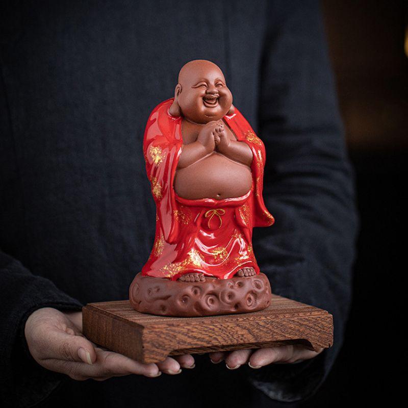 布袋尊 七福神 置物 台座付き 仏像 縁起物 風水 開運招福 商売繁盛 金