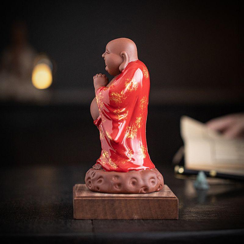 布袋尊 七福神 置物 台座付き 仏像 縁起物 風水 開運招福 商売繁盛 金