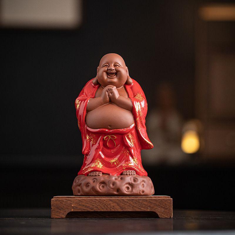 布袋尊 七福神 置物 台座付き 仏像 縁起物 風水 開運招福 商売繁盛 金