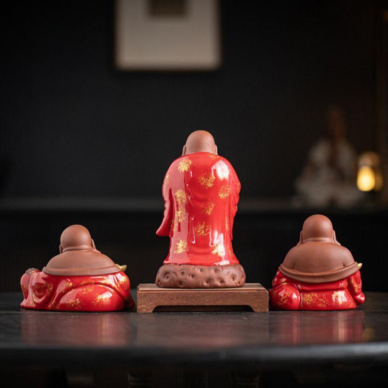 布袋尊 七福神 置物 台座付き 仏像 縁起物 風水 開運招福 商売繁盛 金
