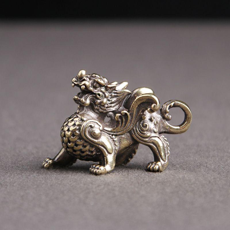 麒麟 獅子 置物 開運 風水 聖獣 ミニチュア 真鍮 金運 魔除け 守護
