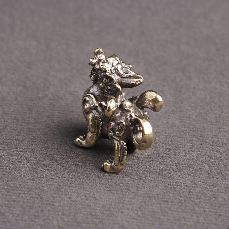 麒麟 獅子 置物 開運 風水 聖獣 ミニチュア 真鍮 金運 魔除け 守護