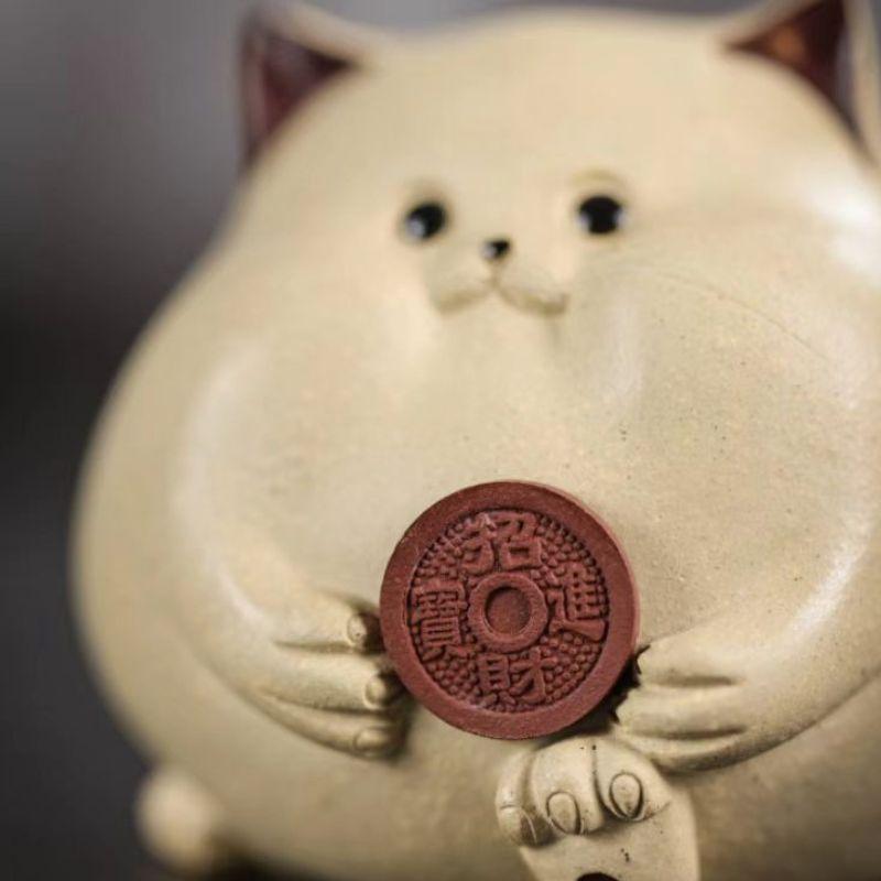 招き猫 置物 風水 開運グッズ 金運アップ 財運 招財 古銭 猫 ネコ