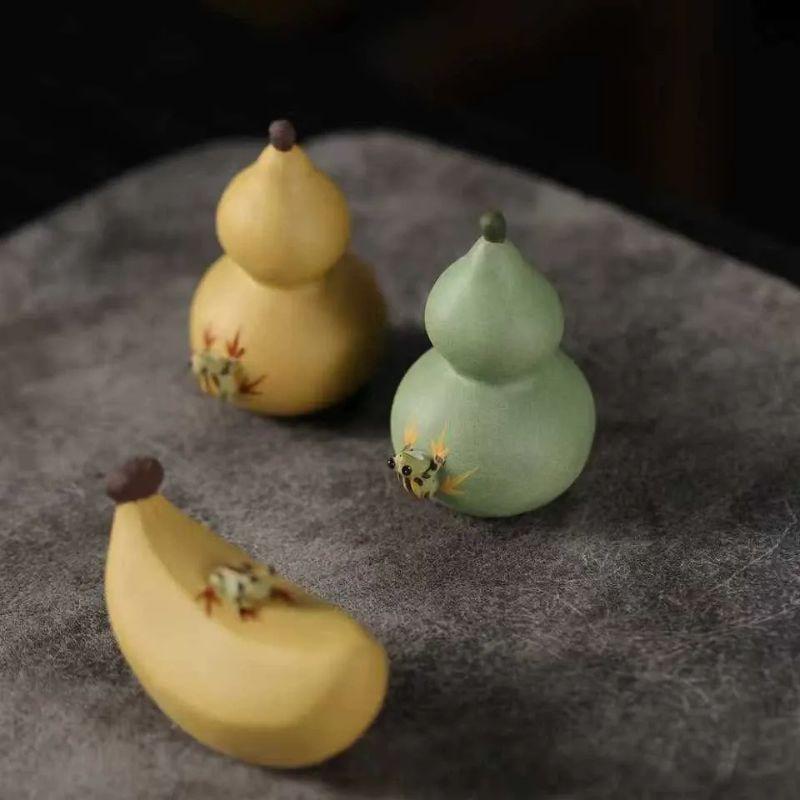 ひょうたん 瓢箪 バナナ 蛙 かえる 置物 風水 卓上置物 開運 縁起物