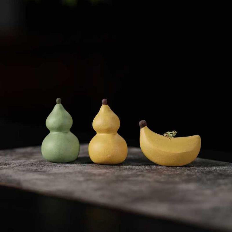 ひょうたん 瓢箪 バナナ 蛙 かえる 置物 風水 卓上置物 開運 縁起物