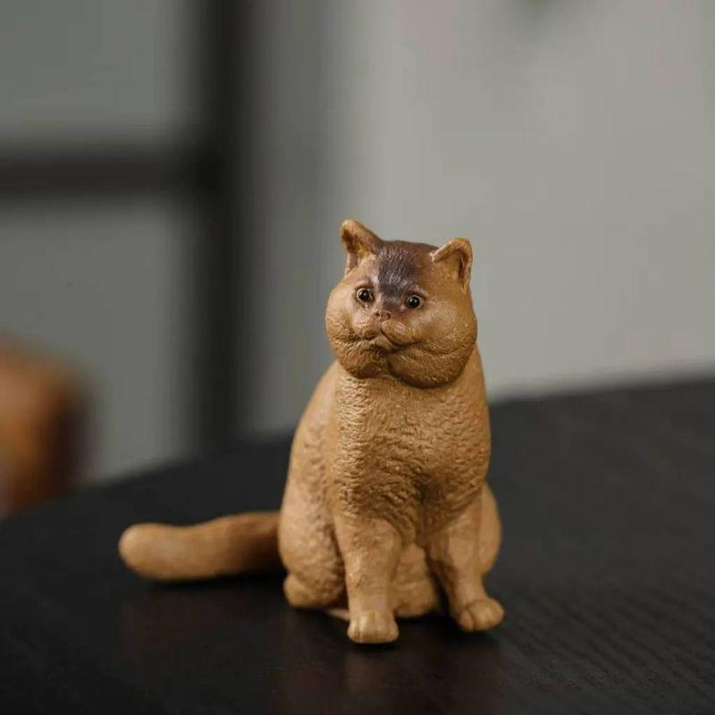 猫 置物 風水 招き猫風 卓上置物 インテリア かわいい ミニ置物 短毛猫