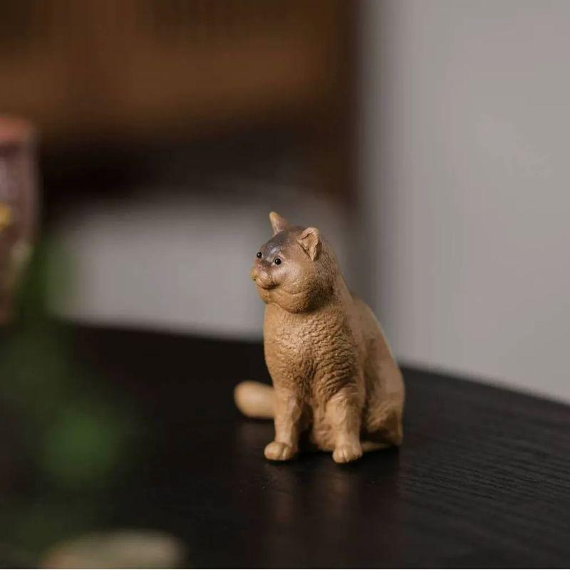 猫 置物 風水 招き猫風 卓上置物 インテリア かわいい ミニ置物 短毛猫