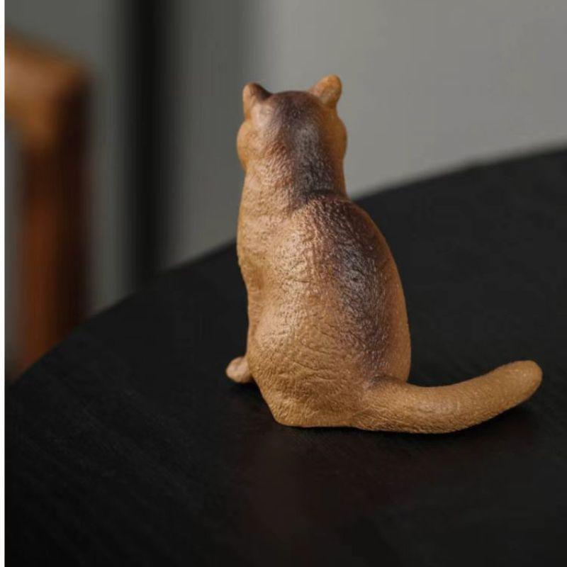 猫 置物 風水 招き猫風 卓上置物 インテリア かわいい ミニ置物 短毛猫