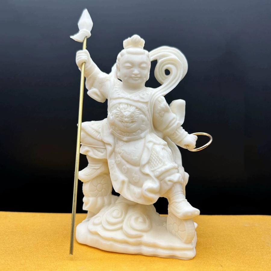置物 オブジェ 皇子 樹脂製 ホワイト 白 幸運 長寿 縁起物 魔除け 厄除