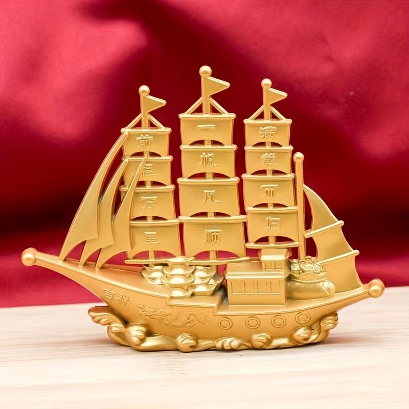 七福神 寶船 縁起物 商売繁盛 置物　開運　金運　ラッキーアイテム　お正月 水引宝船（小/青） ｜白崎八幡宮