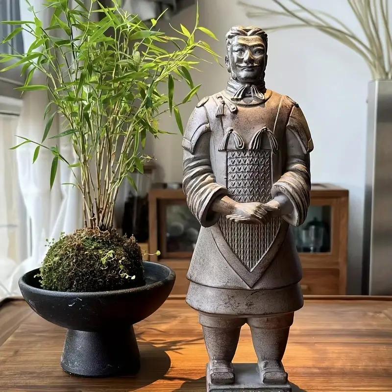 兵馬俑 中国 兵士 オブジェ 置物 三国志 ヴィンテージ調 テラコッタ