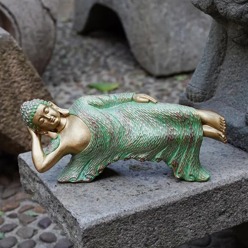 仏像 神 神様 仏様 置物 オブジェ 金 ゴールド グリーン 緑 玄関 