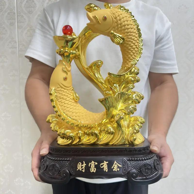 魚 置物 オブジェ ゴールド 金 黄金 幸運 長寿 縁起物 魔除け 厄除