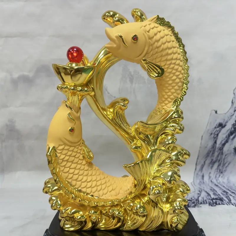 魚 置物 オブジェ ゴールド 金 黄金 幸運 長寿 縁起物 魔除け 厄除