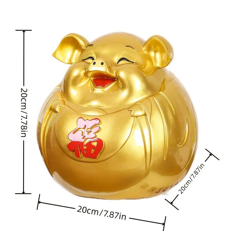 豚 ブタ 置物 オブジェ 貯金箱 バンク 金 ゴールド 風水グッズ 開運