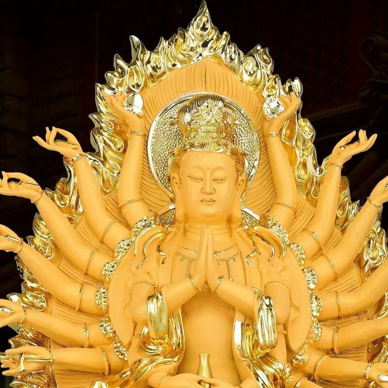 千手観音 観音菩薩 神 仏 仏様 金 ゴールド 黄金 幸運 長寿 縁起物 魔