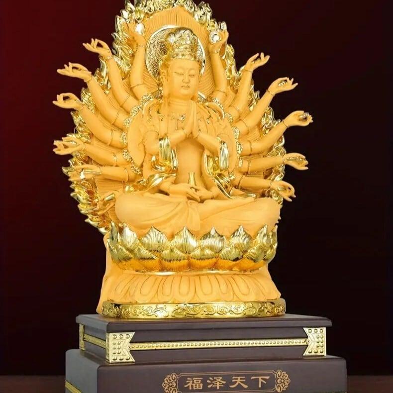 千手観音 観音菩薩 神 仏 仏様 金 ゴールド 黄金 幸運 長寿 縁起物 魔