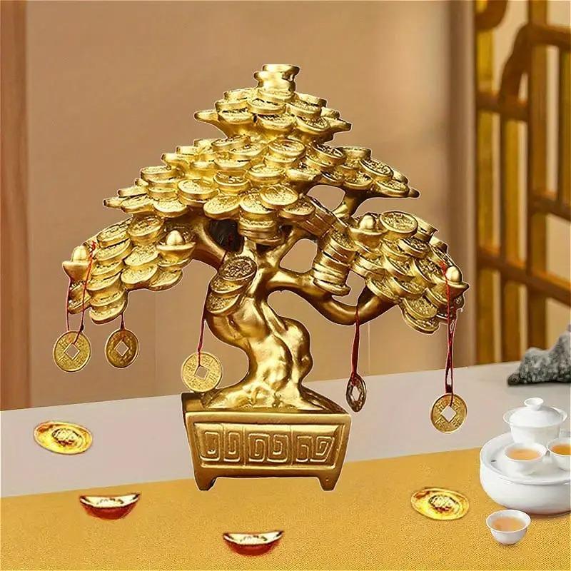 金のなる木 金 黄金 ゴールド 豪華 招財樹 富 繁栄 オブジェ 置物