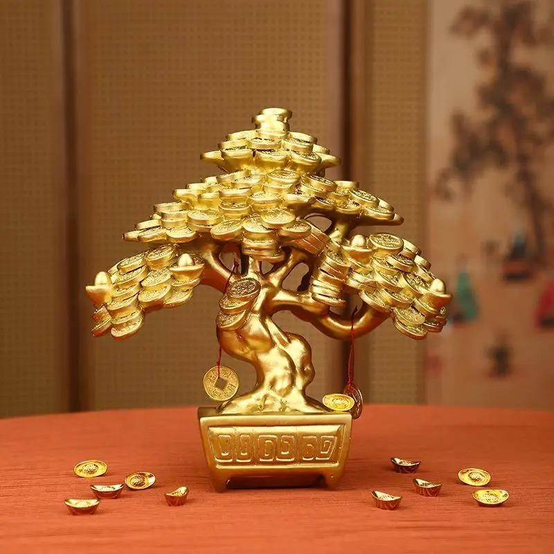 金のなる木 金 黄金 ゴールド 豪華 招財樹 富 繁栄 オブジェ 置物