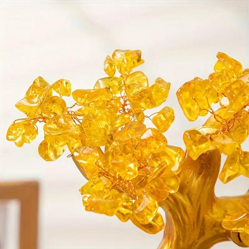金のなる木 柿 カキ オブジェ 置物 ゴールド オレンジ クリスタル