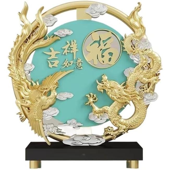 ドラゴン 龍 竜 鳳凰 鳥 樹脂 ブルー 青 置物 オブジェ 金龍 風水 開運 縁起 金運 仕事運 健康運 伝統的 高品質 気高い 干支 中国 玄関 寝室 方角 店舗_7