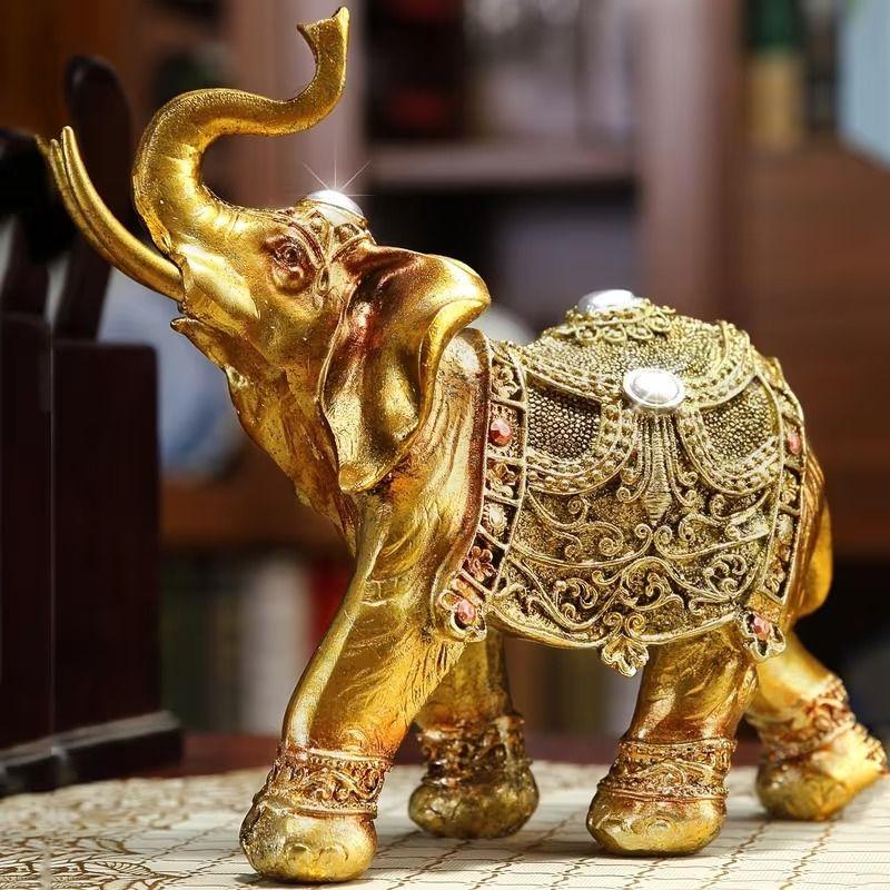 ゾウ 象 elephant ゴールド オブジェ アンティーク風 置物 雑貨 象 置物 ゾウ ゴールド 金 エレファント 風水 開運グッズ オブジェ 金