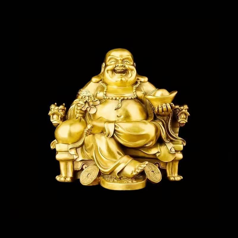 布袋尊 金色仏像 弥勒菩薩 笑福像 開運 置物 風水 金運 財運 商売繁盛