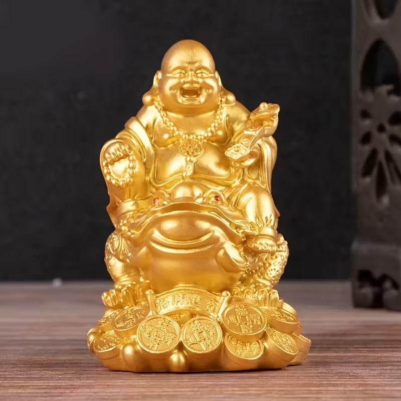 弥勒仏 置物 オブジェ 招財 開運 インテリア 風水 笑仏 福の神 財運 金