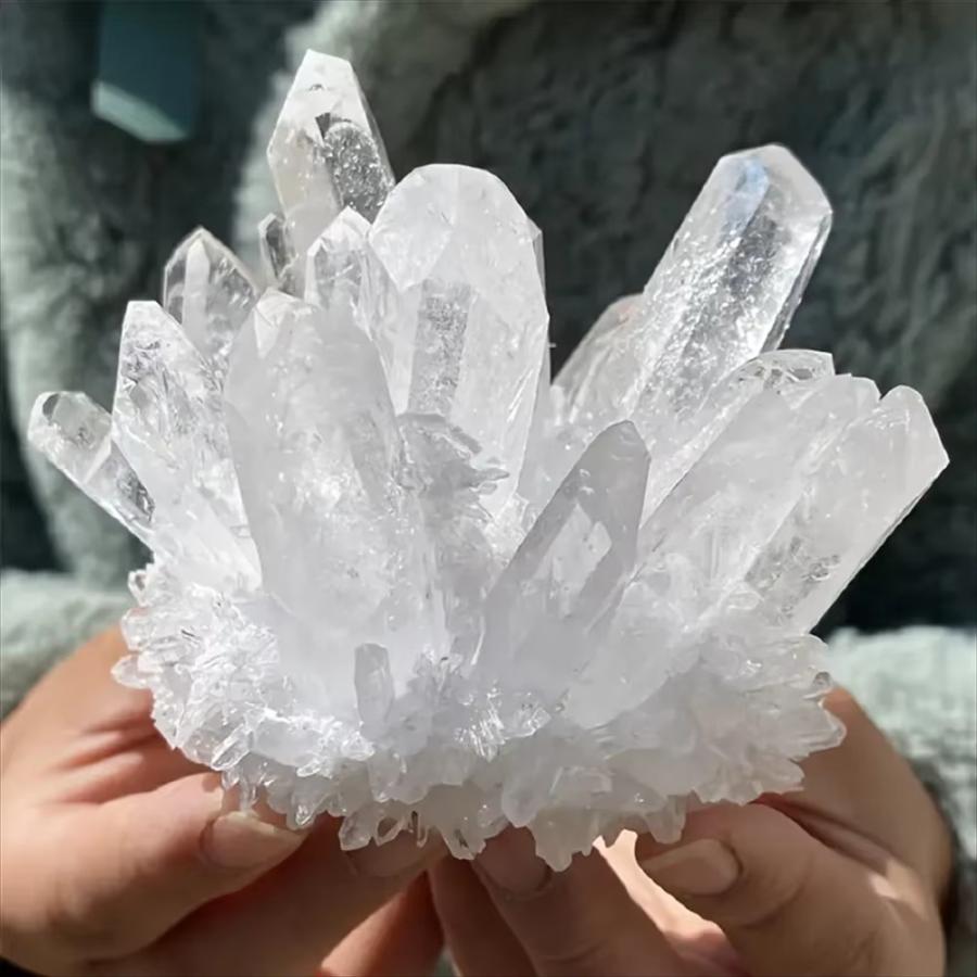 天然石 クリアクォーツ クリスタルクラスター 200-300g 置物 オブジェ