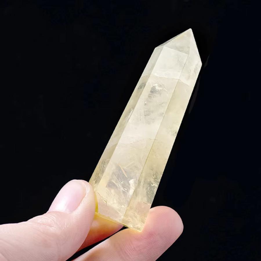 六角柱 イエロー シトリン 天然石 黄色 7-8cm 不揃い 置物 オブジェ