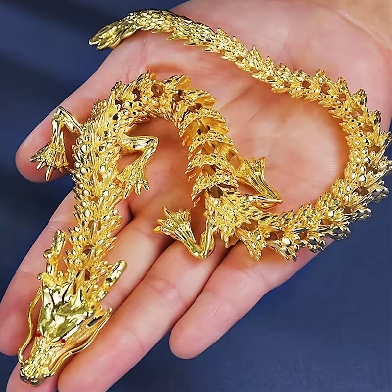 ドラゴン 龍 神龍 金色 気高い 金属製 10cm オブジェ 卓上置物 風水